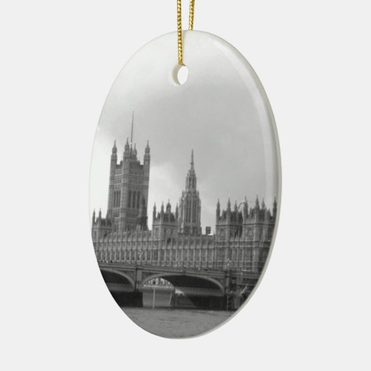 Zwart wit paleis van Westminster Keramisch Ornament (Links)