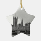 Zwart wit paleis van Westminster Keramisch Ornament (Rechts)