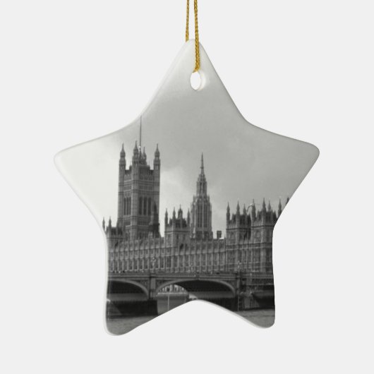 Zwart wit paleis van Westminster Keramisch Ornament (Rechts)