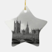 Zwart wit paleis van Westminster Keramisch Ornament (Voorkant)