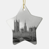 Zwart wit paleis van Westminster Keramisch Ornament (Links)