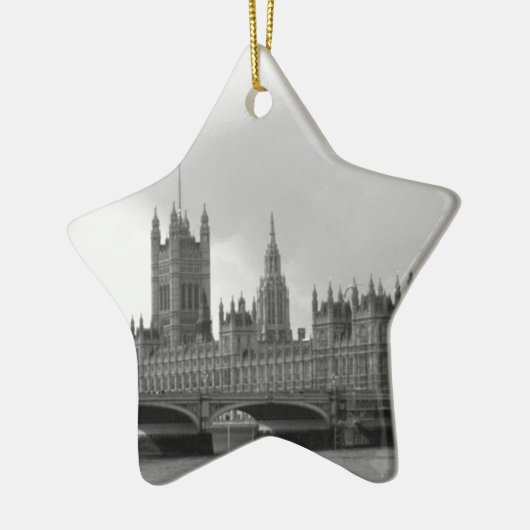 Zwart wit paleis van Westminster Keramisch Ornament (Links)