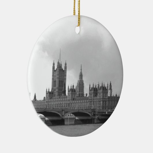 Zwart wit paleis van Westminster Keramisch Ornament (Rechts)