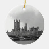 Zwart wit paleis van Westminster Keramisch Ornament (Voorkant)