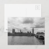 Zwart-wit paleis van Westminster London Travel Briefkaart (Voorkant / Achterkant)