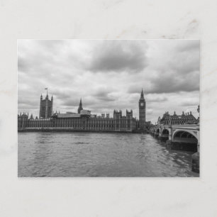 Zwart-wit paleis van Westminster London Travel Briefkaart