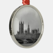 Zwart wit paleis van Westminster Metalen Ornament (Rechts)