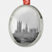 Zwart wit paleis van Westminster Metalen Ornament (Links)