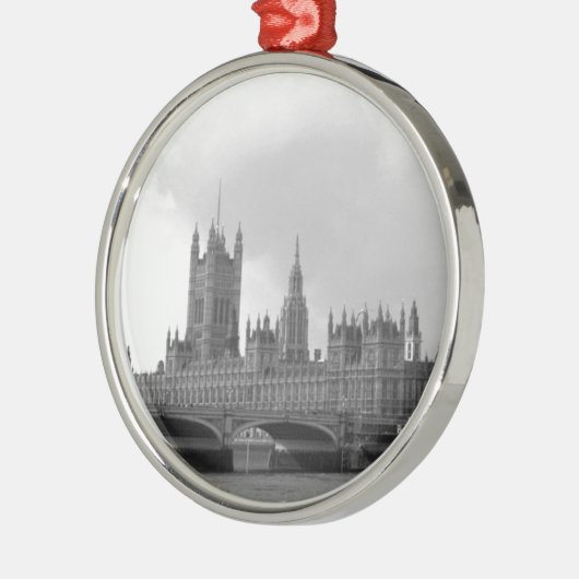 Zwart wit paleis van Westminster Metalen Ornament (Links)