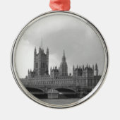Zwart wit paleis van Westminster Metalen Ornament (Voorkant)