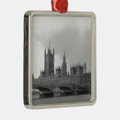 Zwart wit paleis van Westminster Metalen Ornament (Rechts)