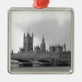 Zwart wit paleis van Westminster Metalen Ornament (Voorkant)