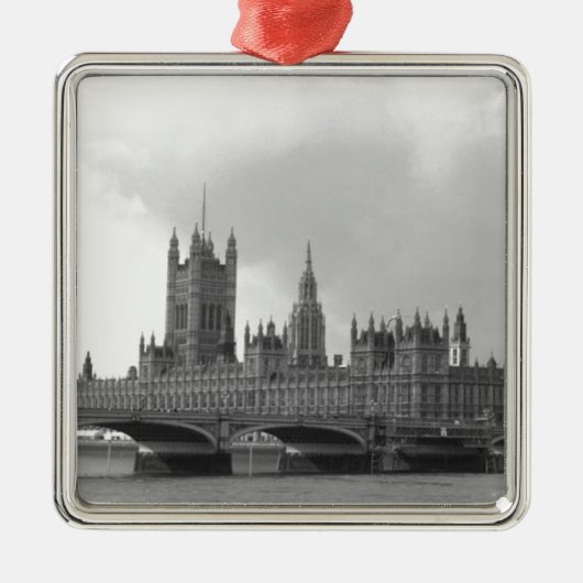 Zwart wit paleis van Westminster Metalen Ornament (Voorkant)