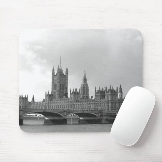 Zwart wit paleis van Westminster Muismat (Met muis)