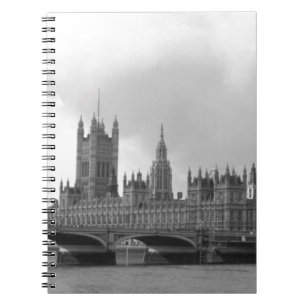 Zwart wit paleis van Westminster Notitieboek