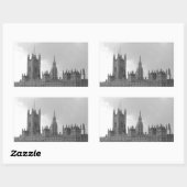 Zwart wit paleis van Westminster Rechthoekige Sticker (Vel)