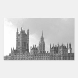 Zwart wit paleis van Westminster Rechthoekige Sticker