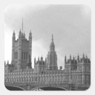 Zwart wit paleis van Westminster Vierkante Sticker