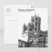 Zwart-wit Palermo Chatedraal Briefkaart (Voorkant / Achterkant)