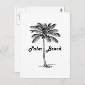 Zwart-wit Palm Beach Florida & Palm design Briefkaart (Voorkant / Achterkant)