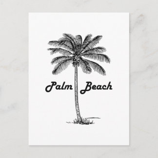 Zwart-wit Palm Beach Florida & Palm design Briefkaart