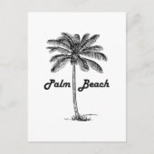 Zwart-wit Palm Beach Florida & Palm design Briefkaart (Voorkant)