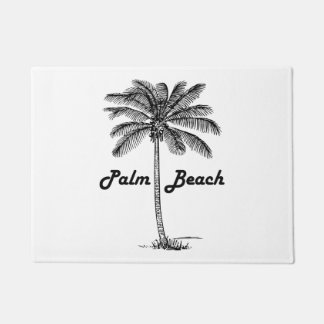 Zwart-wit Palm Beach Florida & Palm design Deurmat