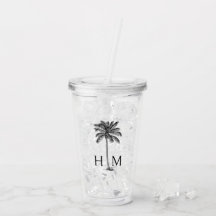 Zwart-wit palm palmboom Monogram