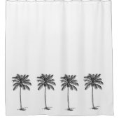 Zwart-wit Palm Palmetto bomen Douchegordijn (Voorkant)