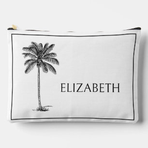 Zwart-wit Palm Palmetto Tree Gepersonaliseerd Etui