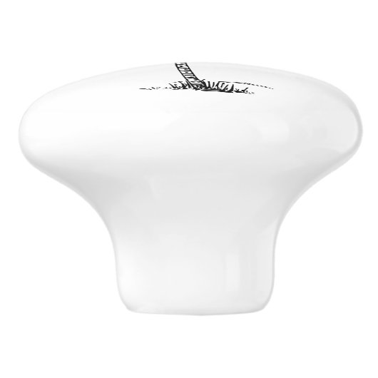 Zwart-wit Palm Palmetto Tree Keramische Knop (Zijkant)