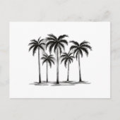 Zwart & Wit Palm Trees Graphic T-Shirt voor Heren Briefkaart (Voorkant)