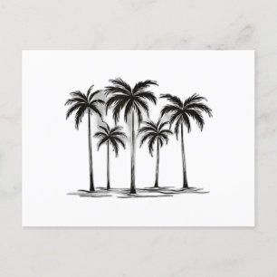 Zwart & Wit Palm Trees Graphic T-Shirt voor Heren  Feestdagenkaart