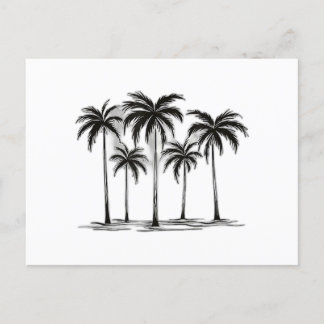 Zwart & Wit Palm Trees Graphic T-Shirt voor Heren  Feestdagenkaart