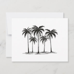 Zwart & Wit Palm Trees Graphic T-Shirt voor Heren Save The Date