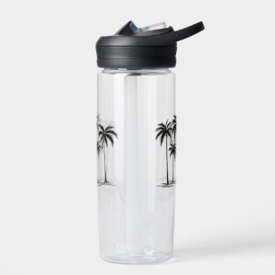 Zwart & Wit Palm Trees Graphic T-Shirt voor Heren Waterfles