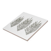 Zwart wit palmblad tekening tegeltje (Zijkant)