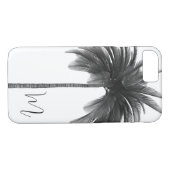 Zwart wit palmboom Elegant Monogram Case-Mate iPhone Case (Achterkant (Horizontaal))