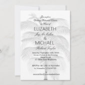Zwart wit palmboom Elegante bruiloft repetitie Kaart (Voorkant)