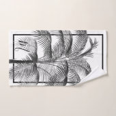 Zwart Wit Palmboom Monogram Tropisch Elegant Bad Handdoek (Handdoek)