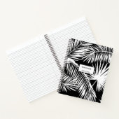 Zwart-wit palmboomontwerp notitieboek (Binnen)