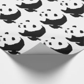 Zwart & Wit Panda Art Kerst inpakpapier (Hoek)