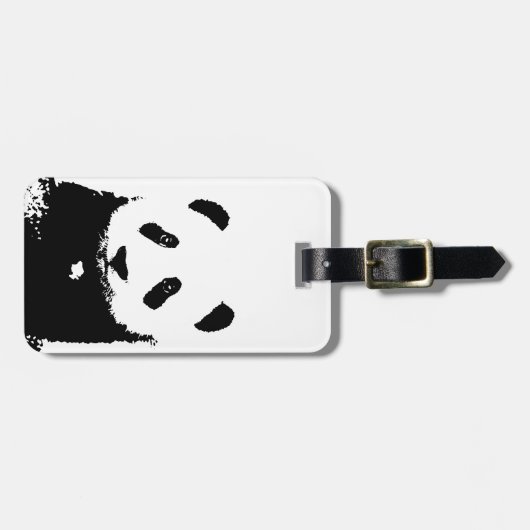 Zwart-wit Panda Bagagelabels (Voorkant horizontaal)