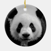 Zwart & Wit Panda Beer Kerstboom Ornament (Achterkant)