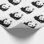Zwart & Wit Panda Cadeaupapier (Hoek)