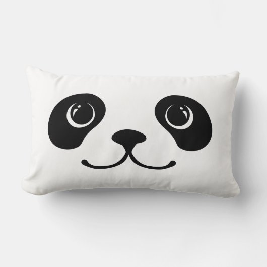 Zwart-wit Panda Cute Animal Face Design Kussen (Voorkant)