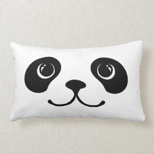 Zwart-wit Panda Cute Animal Face Design Kussen
