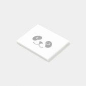 Zwart-wit Panda Cute Animal Face Design Post-it® Notes (Schuin)