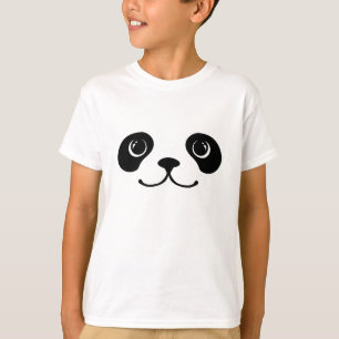 Zwart-wit Panda Cute Animal Face Design T-shirt