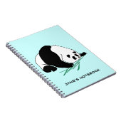 Zwart-wit Panda eet bamboelaptop Notitieboek (Rechterzijde)